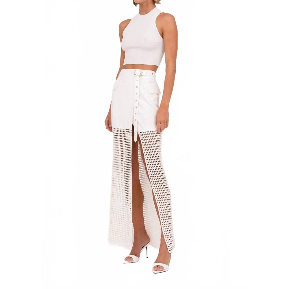 NEW NONCHALANT LABEL tyra knitted skirt in white - Picture 2 of 3